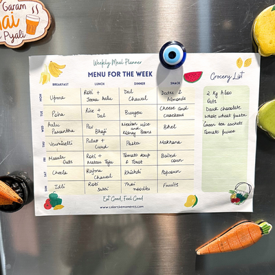 Color the moments Weekly Meal Planner Meany Planner Lifestyle Photo on refrigerator