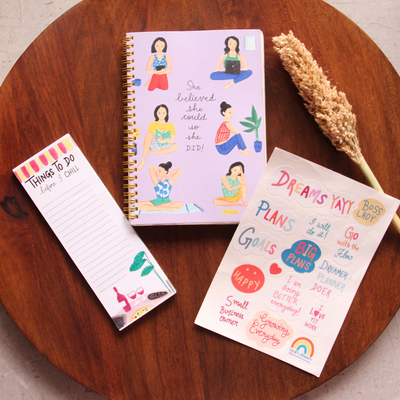 Believer's productivity bundle: spiral notebook, to do list notepad and dreamer sticker sheet