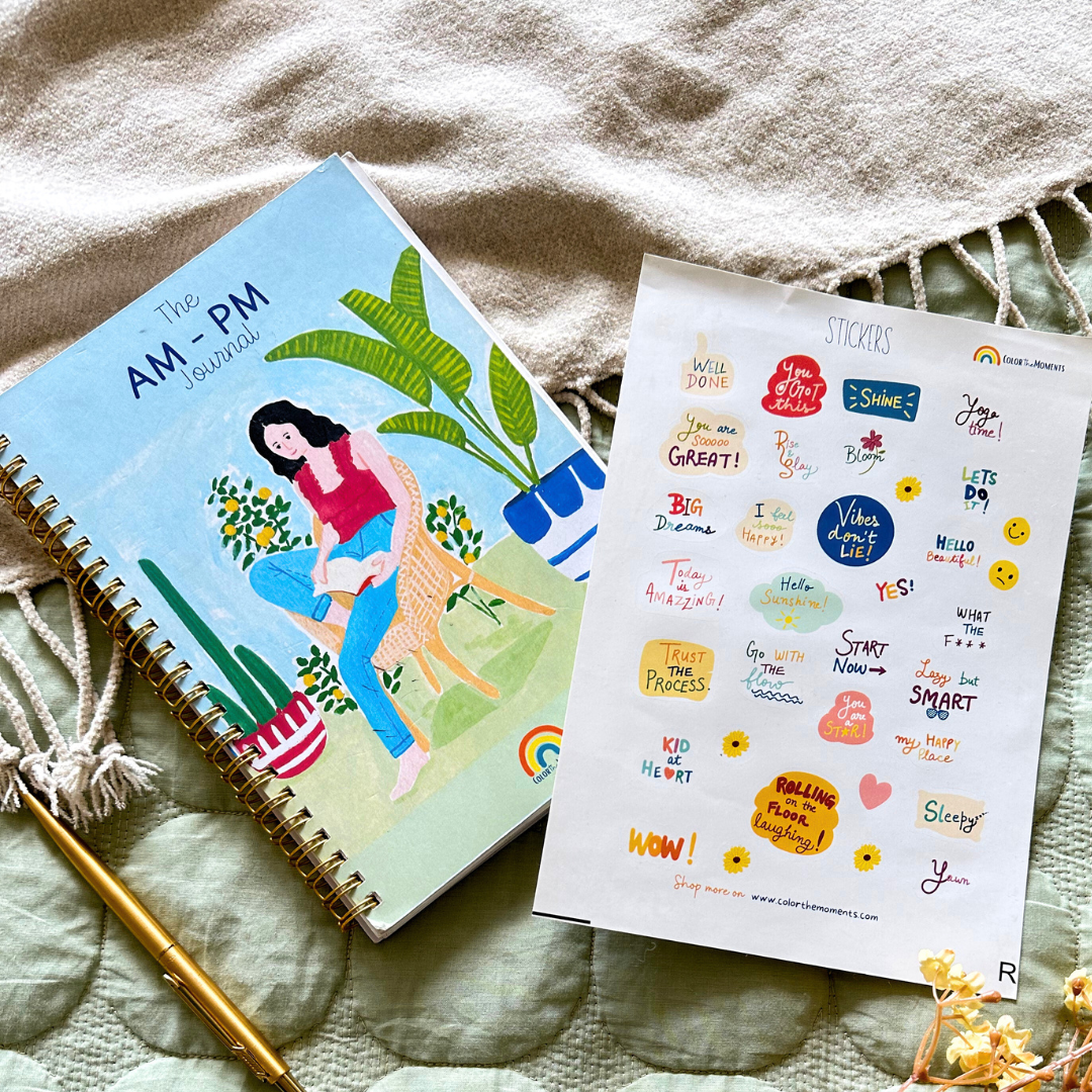 AM PM 5 mins journals with sticker sheet by Color the Moments