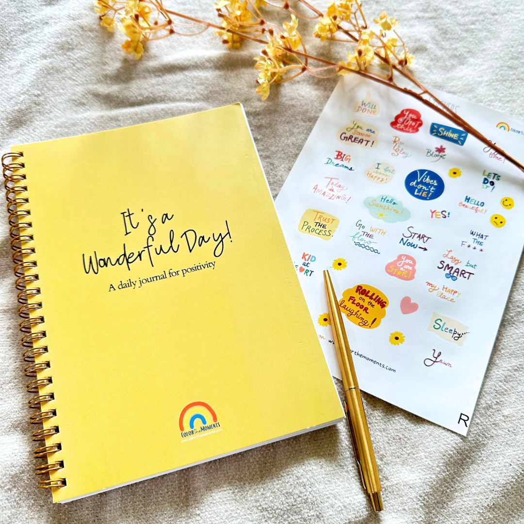 It's a wonderful day 5 mins journals with sticker sheet by Color the Moments