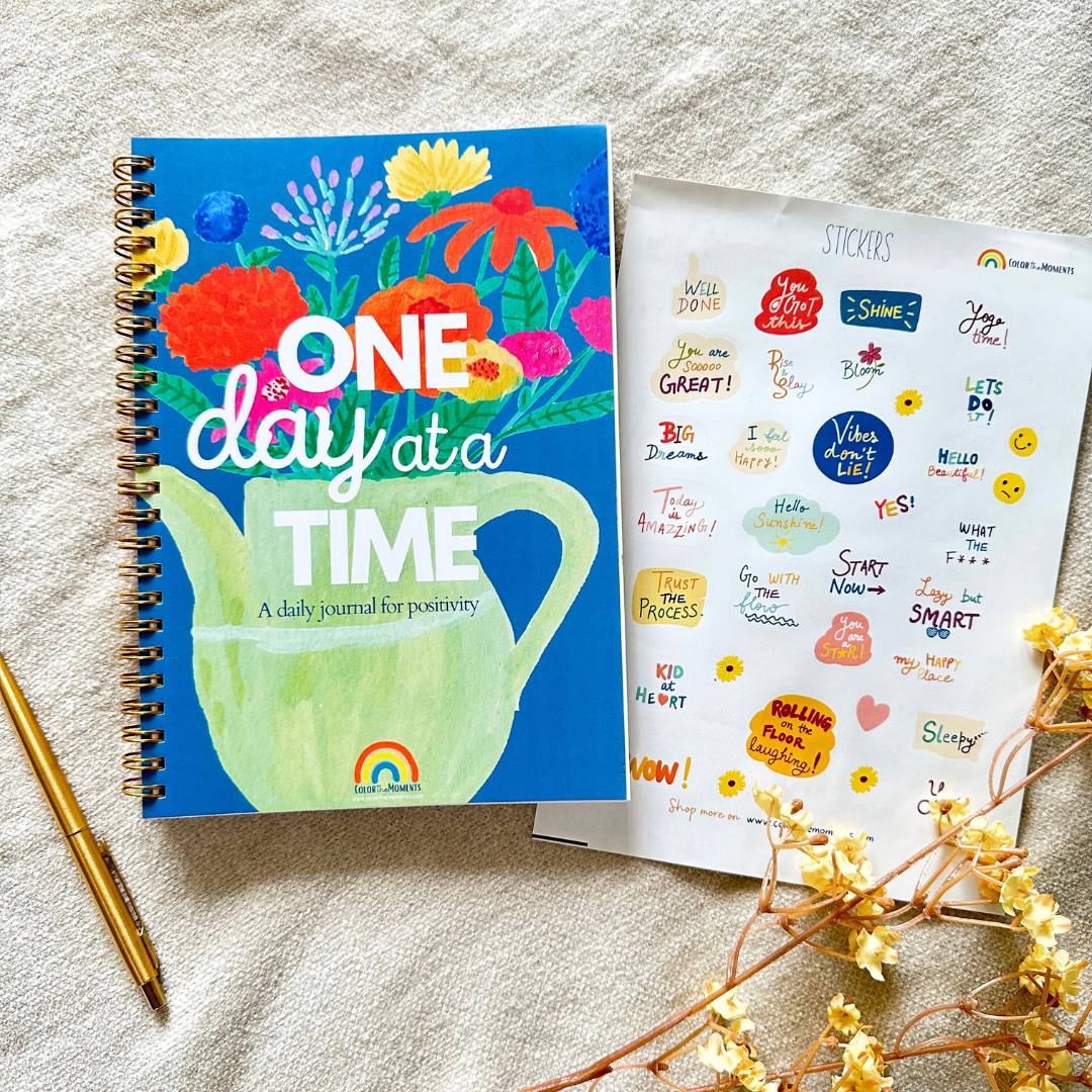 One Day at a time 5 mins journals with sticker sheet by Color the Moments