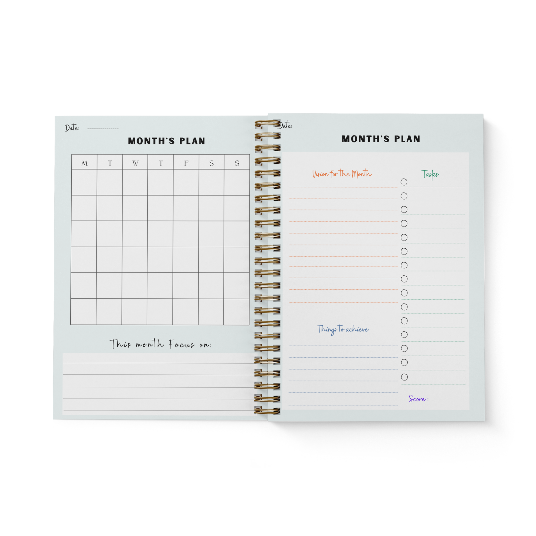 Daily planner section: Month's Plan