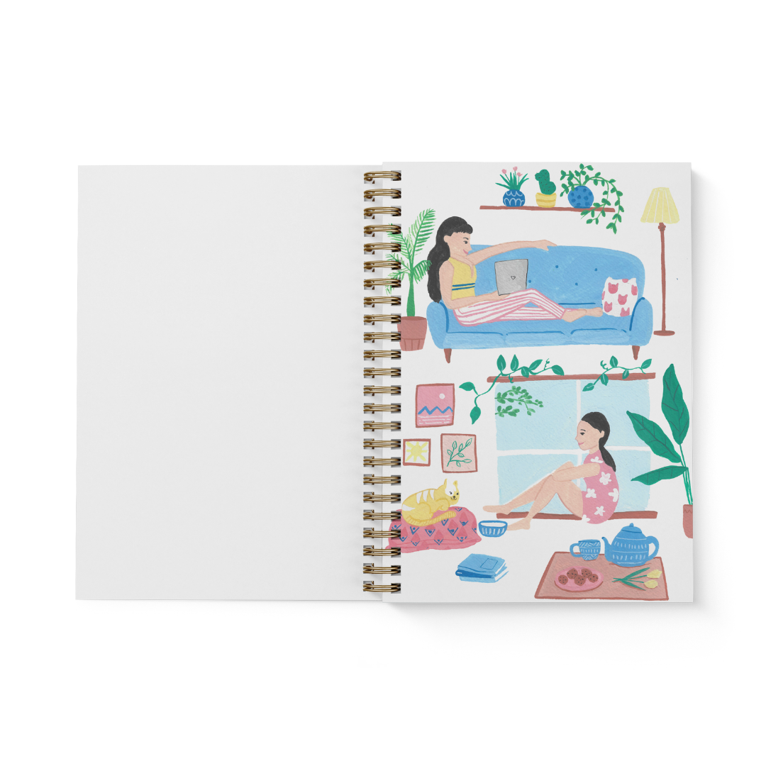 Daily planner section: Hand painted illustration