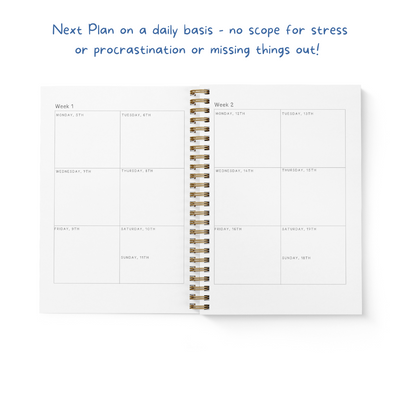 Inside the 2023 Planner: Section to Plan on a daily basis - there is no scope for stress, procrastination, or missing something out!