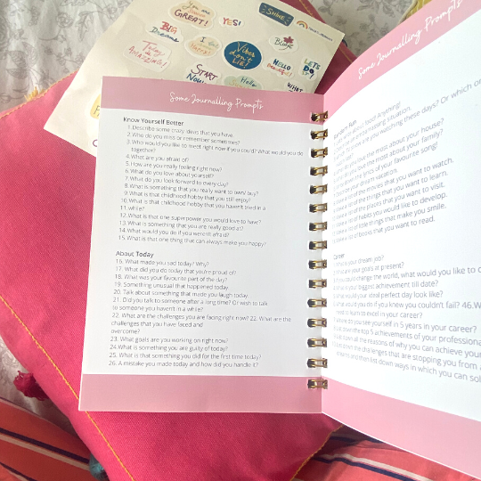 Inside the cozy up journal: journaling prompts