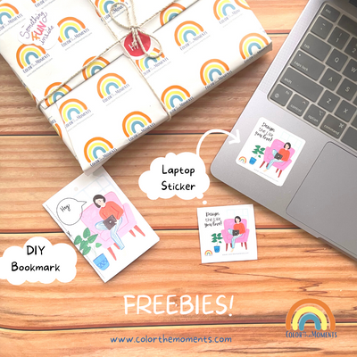 Freebies: DIY Bookmark and laptop sticker