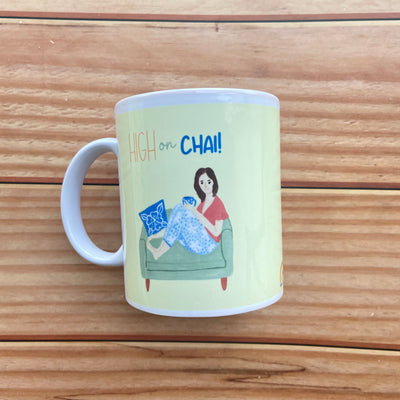 High on Chai colorful, ceramic coffee mug